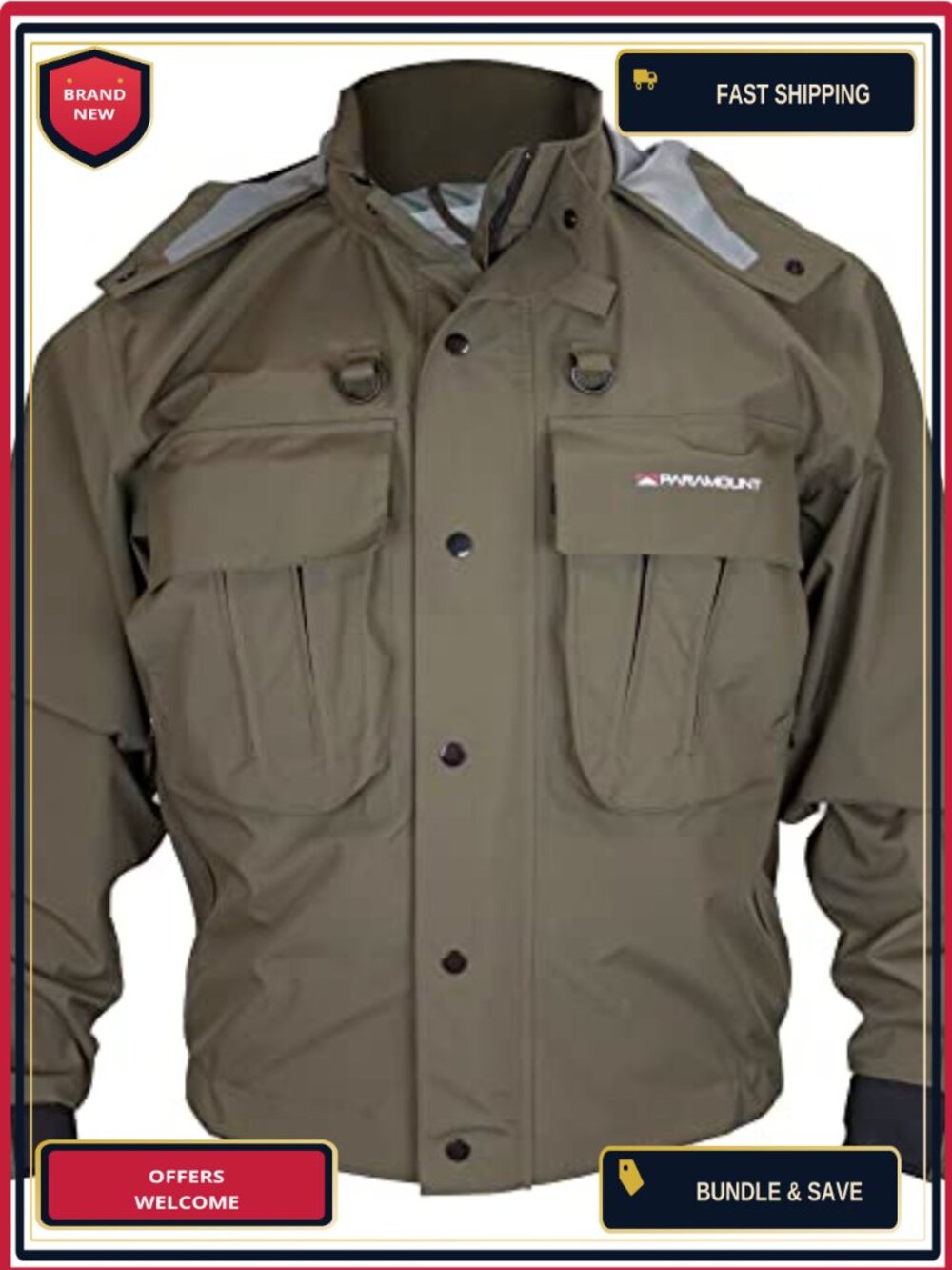Waterproof Fly Fishing Wading Jacket Insulated Shell 10 Pockets
